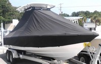 Photo of Sportsman Masters 247 20xx TTopCover™ T-Top boat cover, viewed from Starboard Front Copy 